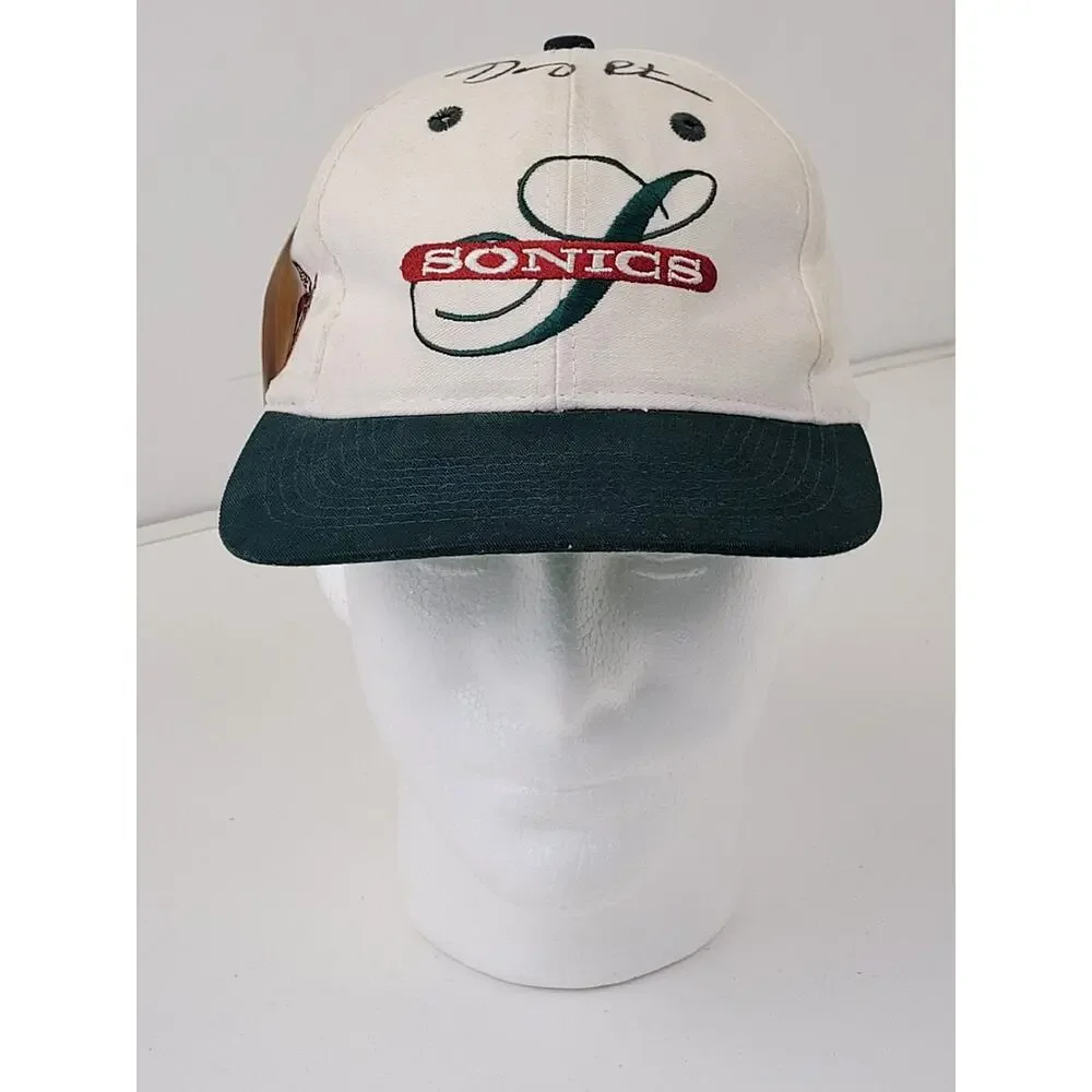 Vintage 1990s Seattle Sonics Snapback Hat Signed by Gary Payton NWT - Picture 3 of 12